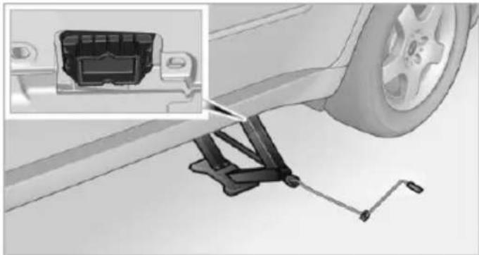 BMW X6 xDrive50i (2013) - The vehicle jack is designed for changing wheels only. - 2