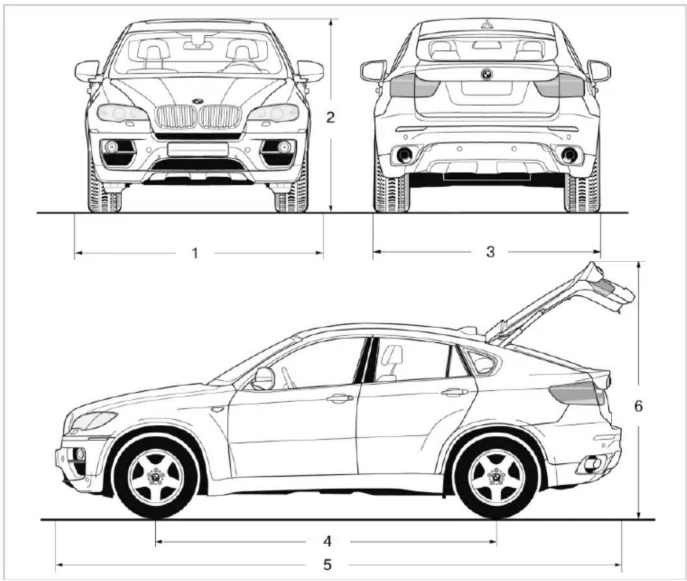BMW X6 xDrive50i (2013) - Dimensions - 2
