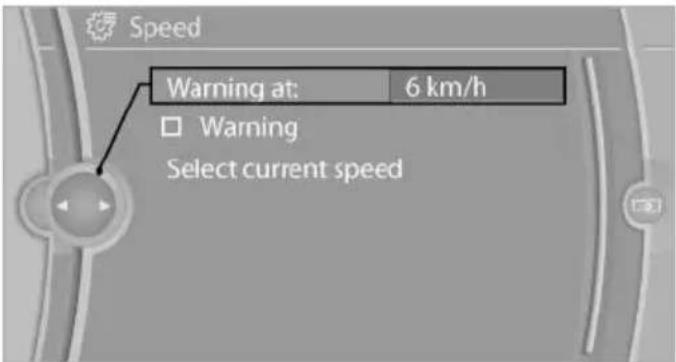 BMW X6 xDrive50i (2013) - Displaying, setting or changing the limit - 1