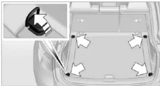 BMW X6 xDrive50i (2013) - Lashing eyes in the cargo area - 2