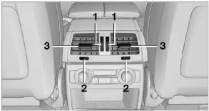 BMW X6 xDrive50i (2013) - Ventilation in rear - 1