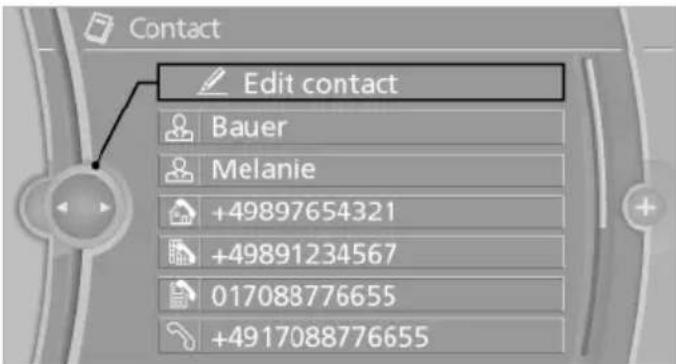 BMW X6 xDrive50i (2013) - Editing a contact - 1