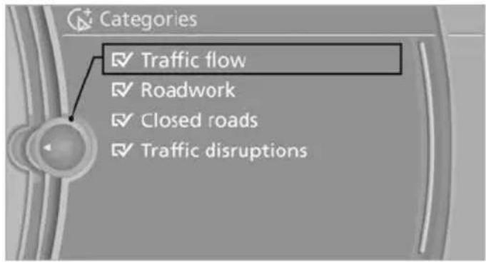 BMW X6 xDrive50i (2013) - Filtering traffic bulletins - 1