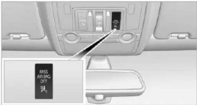 BMW X6 xDrive50i (2013) - Indicator lamp for the front passenger airbags - 1