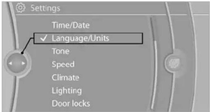 BMW X6 xDrive50i (2013) - Setting the units of measure - 1