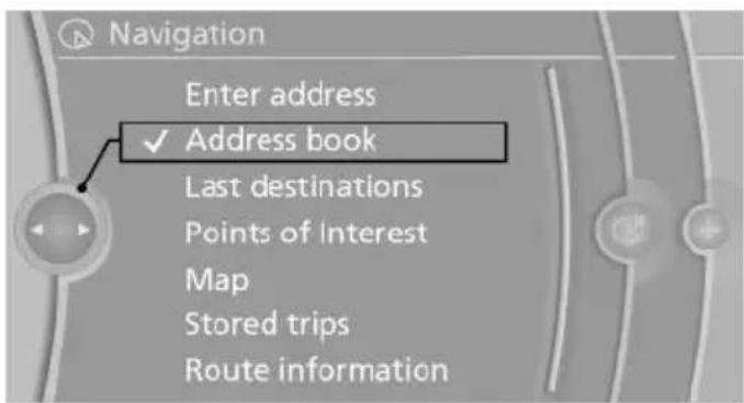 BMW X6 xDrive50i (2013) - Selecting a destination from the address book - 1