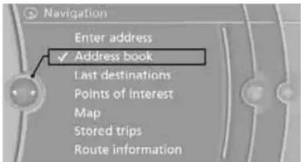 BMW 135i Coupe (2012) - Selecting a destination from the address book - 1