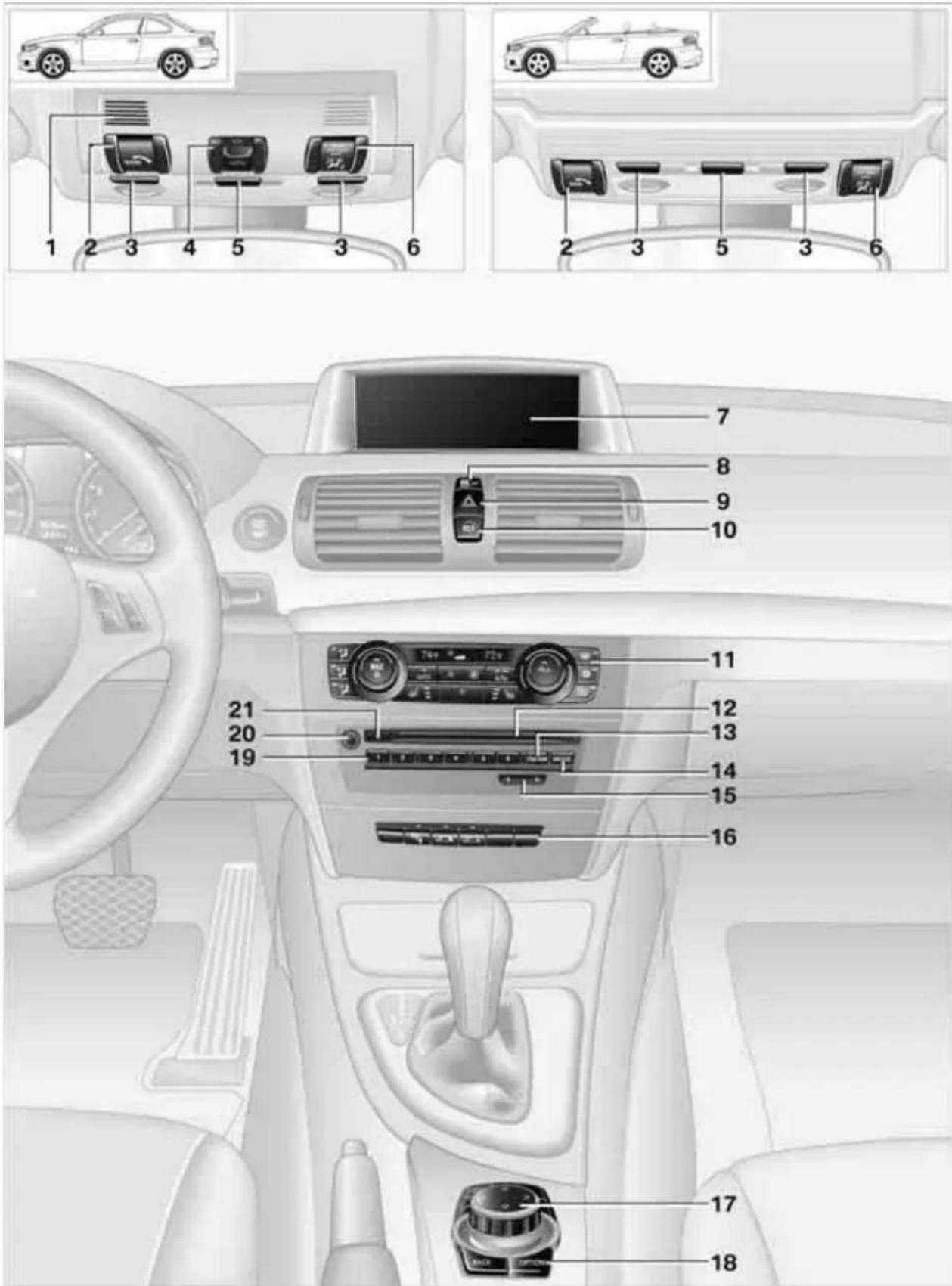 BMW 135i Coupe (2012) - Around the center console: controls and displays - 1
