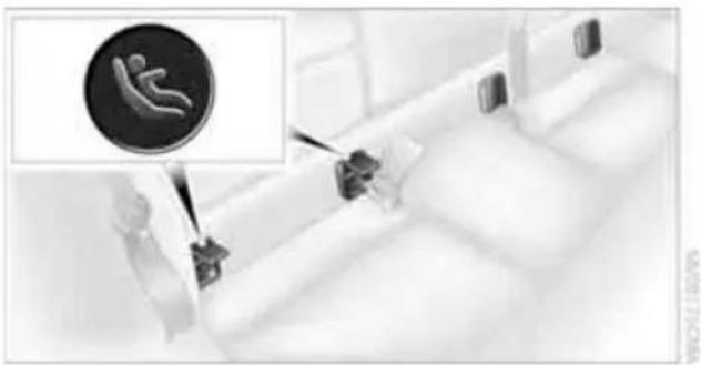 BMW 135i Coupe (2012) - Mounts for the lower LATCH anchors - 2