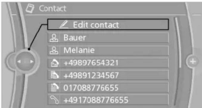 BMW 650i xDrive Coupe (2012) - Editing a contact - 1