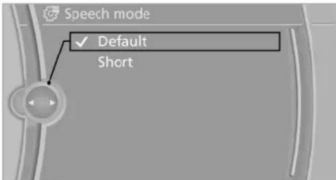 BMW 650i xDrive Coupe (2012) - Setting the voice dialog - 1