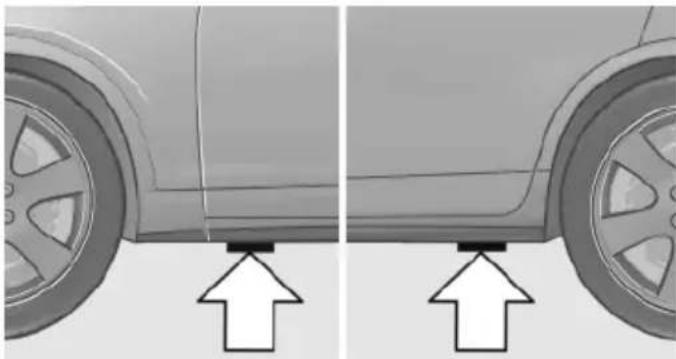 BMW 650i xDrive Coupe (2012) - Jacking points for the vehicle jack - 1