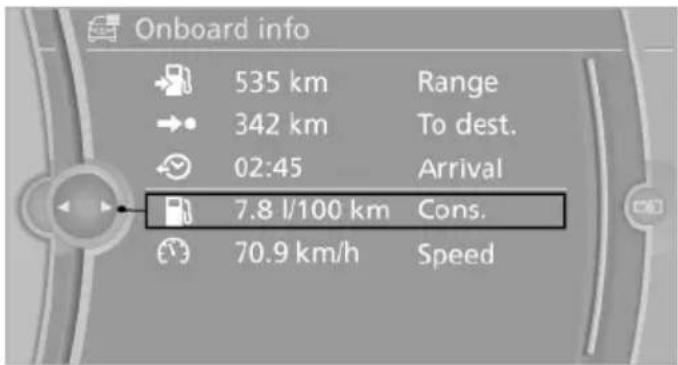 BMW 650i xDrive Coupe (2012) - Resetting the fuel consumption or speed - 1