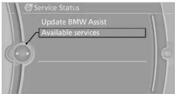 BMW 650i xDrive Convertible (2012) - Displaying available services - 1