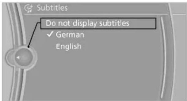 BMW 650i xDrive Convertible (2012) - Selecting the subtitles\* - 1