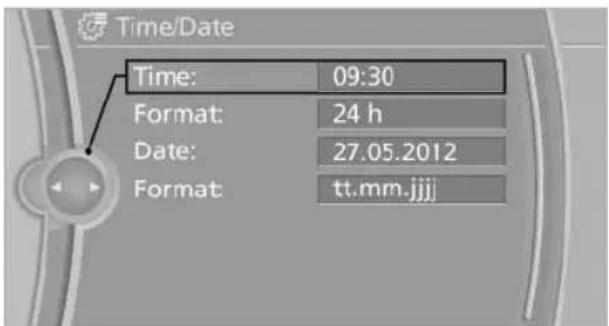 BMW 650i xDrive Convertible (2012) - Setting the time - 1
