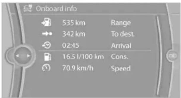 BMW 650i xDrive Convertible (2012) - Resetting the fuel consumption or speed - 1