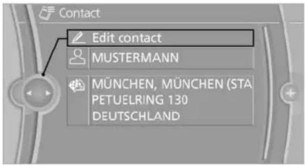 BMW 650i xDrive Convertible (2012) - Editing a contact - 1