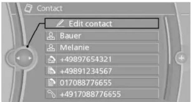 BMW 650i xDrive Convertible (2012) - Editing a contact - 1