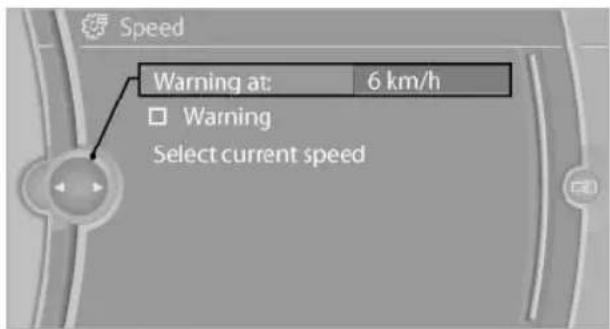BMW X6 M (2012) - Displaying, setting or changing the limit - 1