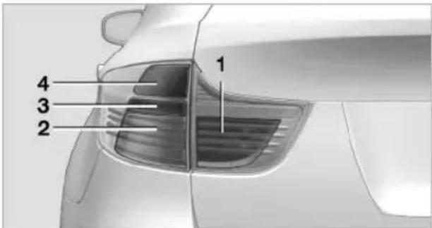 BMW X6 M (2012) - Arrangement of tail lamps - 1