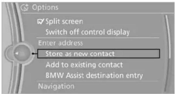 BMW X6 M (2012) - Storing the destination in the address book - 1