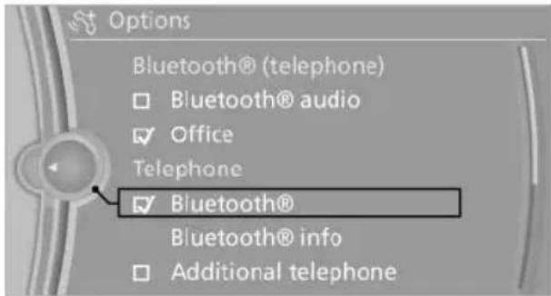 BMW X6 M (2012) - Activating/deactivating Bluetooth - 1