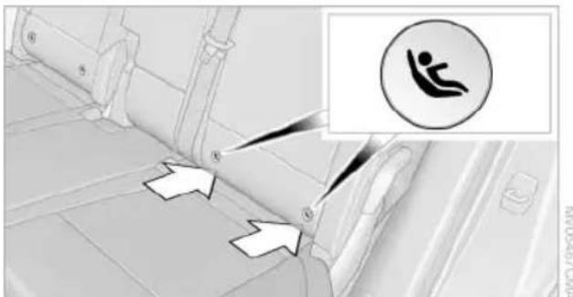 BMW X6 M (2012) - Mounts for the lower LATCH anchors - 2