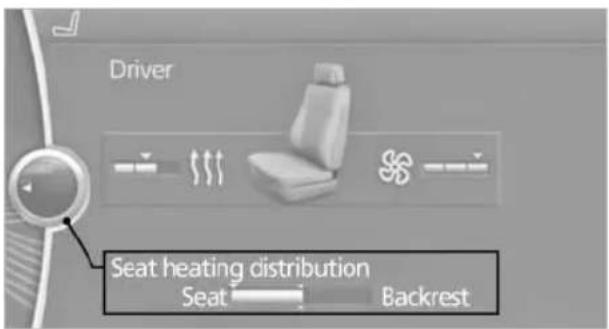 BMW X6 M (2012) - Temperature distribution with active seat ventilation - 1