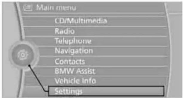 BMW 335i Convertible (2011) - Example: setting the clock - 1
