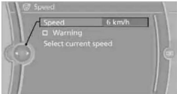 BMW 328i xDrive Sedan (2011) - Displaying, setting or changing the limit - 1