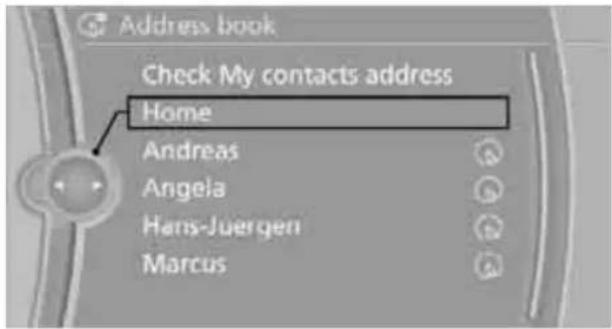 BMW 328i xDrive Sedan (2011) - Using the home address as a destination - 1