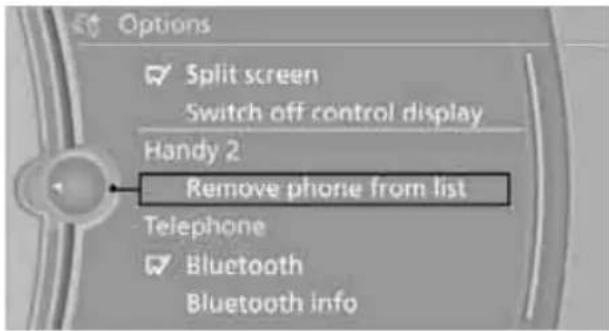 BMW 328i xDrive Sedan (2011) - Unpairing the mobile phone from the vehicle - 1
