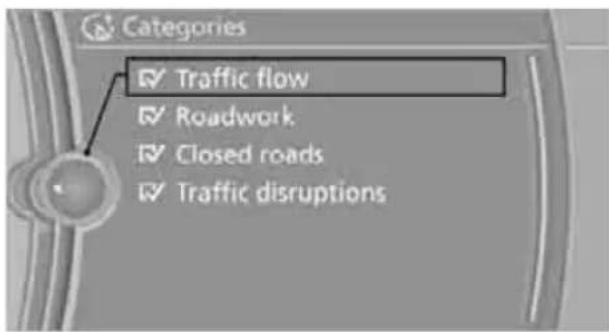 BMW 328i xDrive Sedan (2011) - Filtering of traffic bulletins - 1