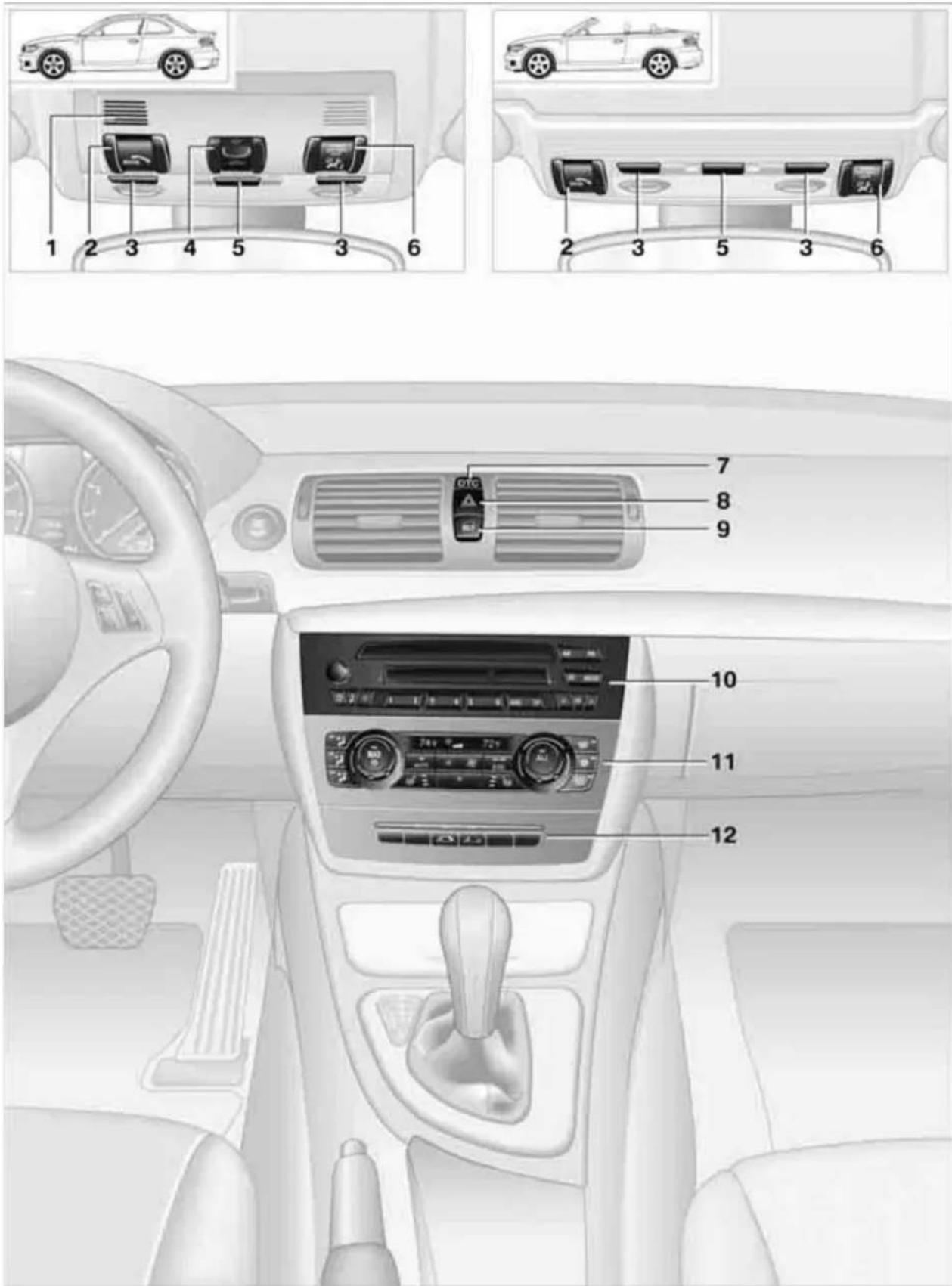 BMW 128i Coupe (2010) - Around the center console: controls and displays - 1