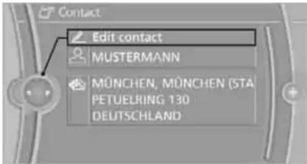 BMW 335i xDrive Sedan (2010) - Editing a contact - 1