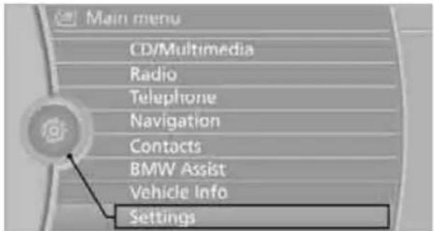 BMW 335i xDrive Sedan (2010) - Example: setting the clock - 1