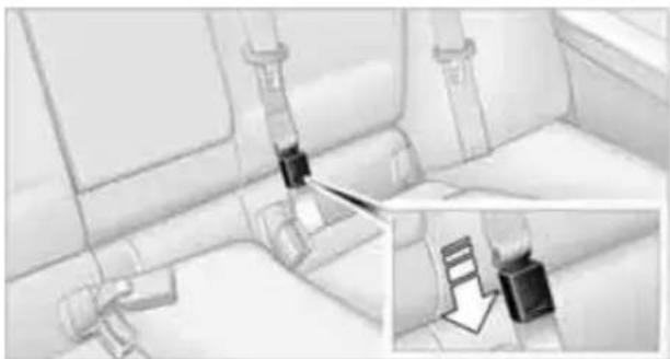 BMW 335i xDrive Sedan (2010) - Rear center safety belt - 1