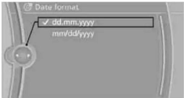 BMW Z4 sDrive30i (2010) - Setting the date format - 1