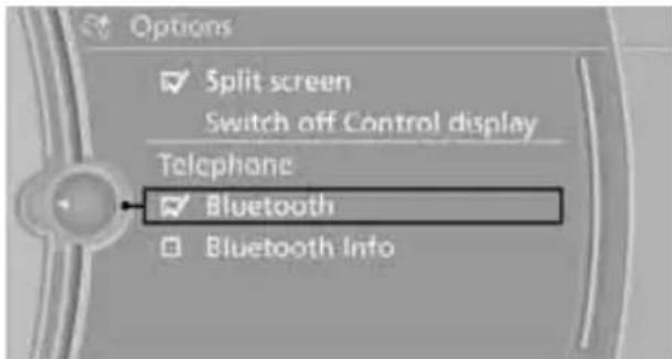 BMW Z4 sDrive30i (2010) - Activating/deactivating the Bluetooth link - 1