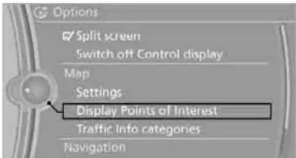 BMW Z4 sDrive30i (2010) - Displaying special destinations in the map - 1