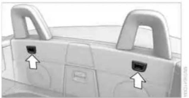 BMW Z4 sDrive30i (2010) - Lashing eyes on the lateral storage shelf - 1