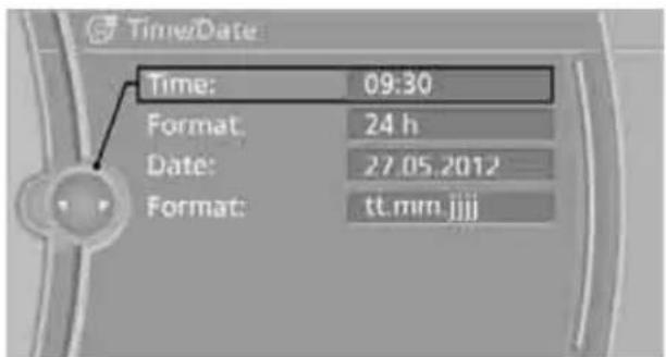 BMW Z4 sDrive30i (2010) - Example: setting the clock - 3