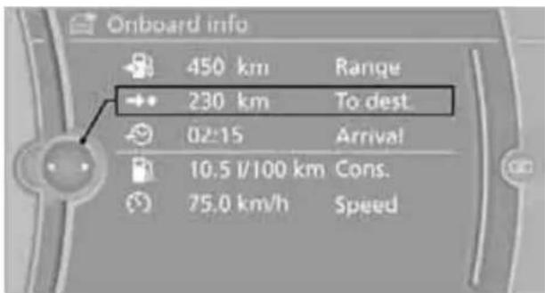 BMW Z4 sDrive30i (2010) - Entering a distance manually - 1