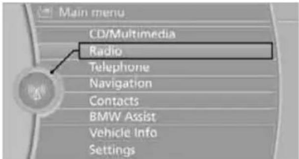 BMW 328i xDrive Sedan (2009) - Selecting a station - 2
