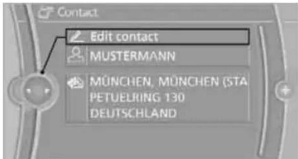 BMW 328i xDrive Sedan (2009) - Editing a contact - 1