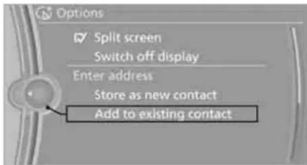 BMW 328i xDrive Sedan (2009) - Storing a destination in the address book - 1