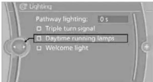 BMW 328i xDrive Sports Wagon (2009) - Activating/deactivating daytime running lamps - 1