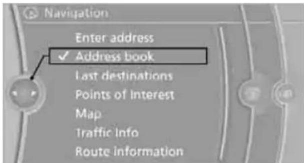 BMW 328i xDrive Sports Wagon (2009) - Selecting a destination from the address book - 1