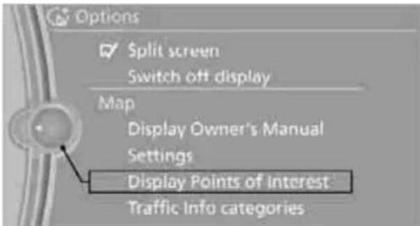 BMW 750i Sedan (2009) - Displaying special destinations in the map - 1